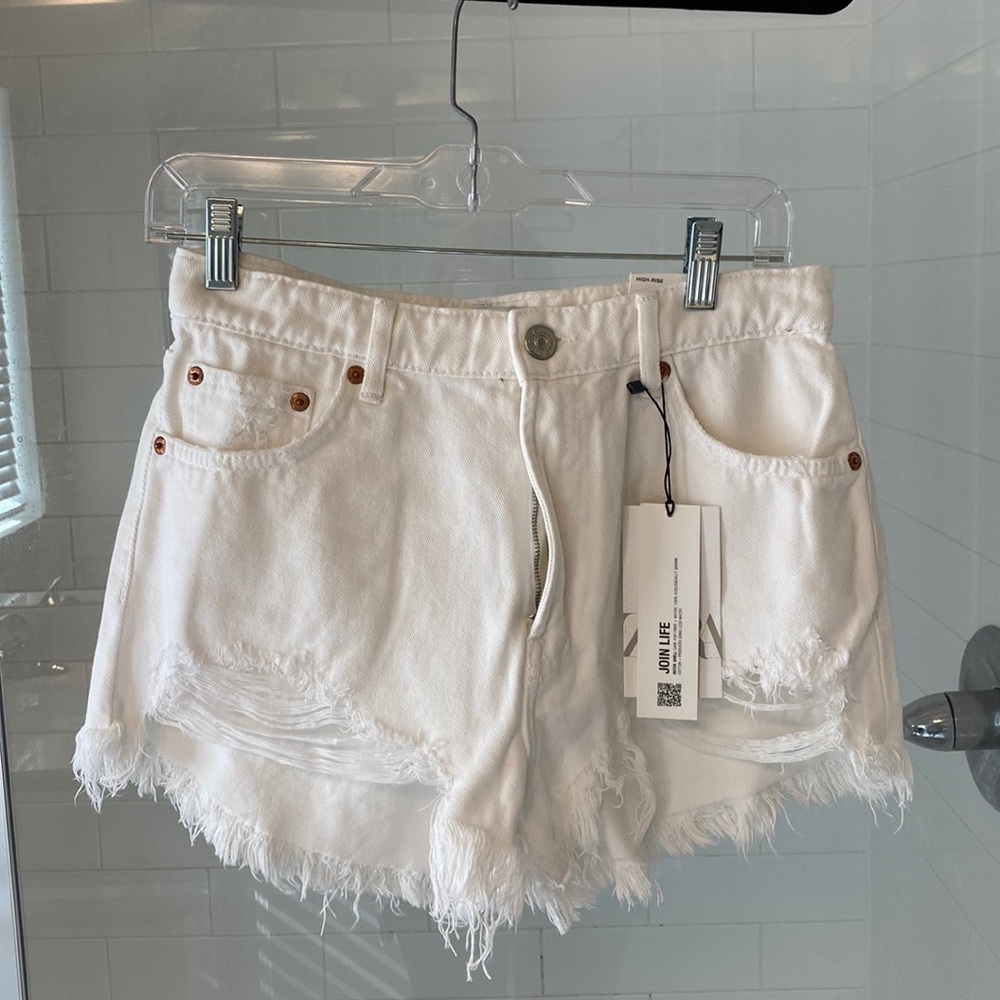 Zara White Denim Shorts brand new with tags